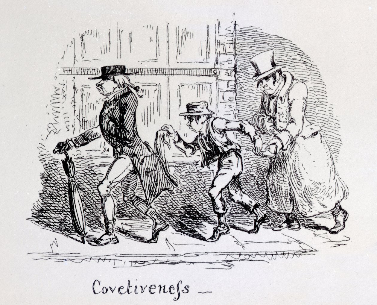 Covetiveness from Phrenological Illustrations, 1826 de George Cruikshank