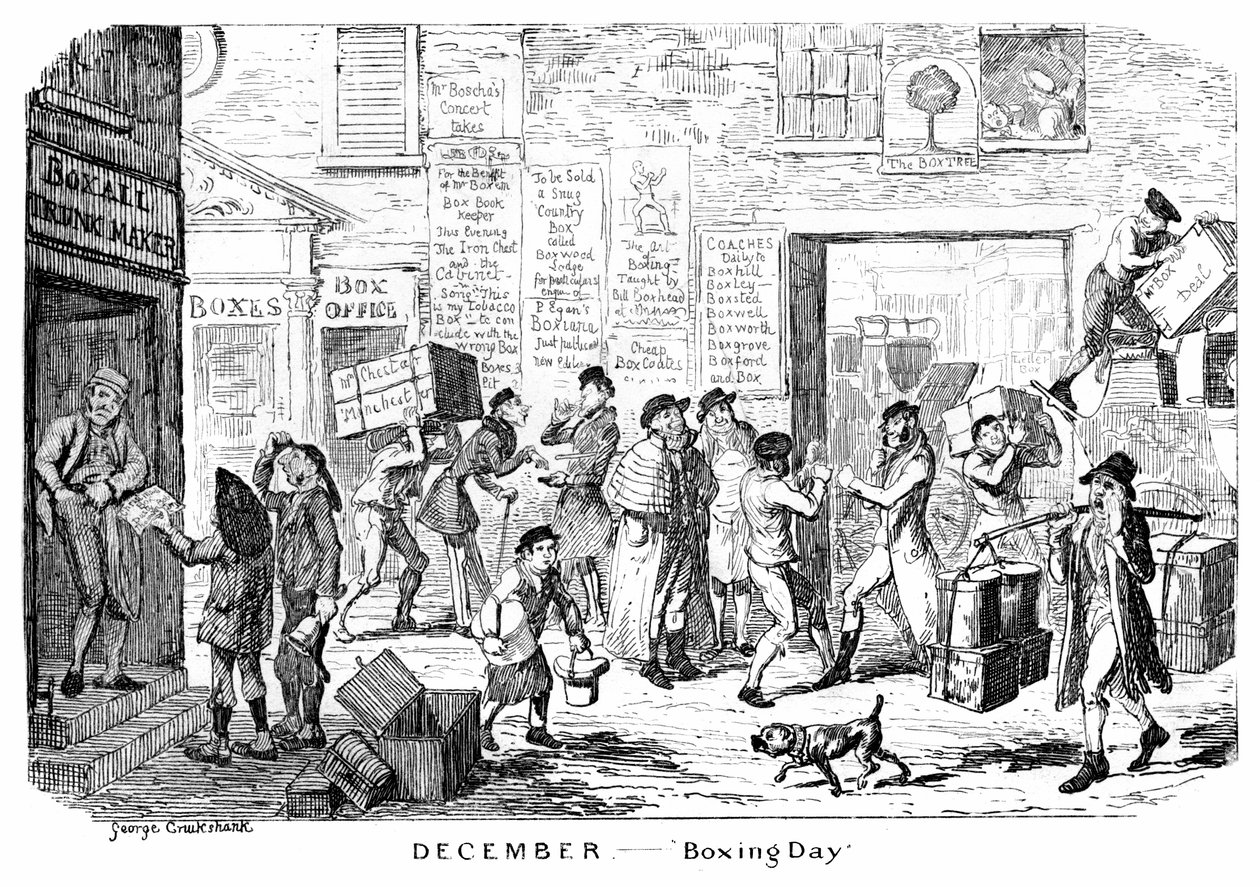 Dezembro - Boxing Day, século XIX. de George Cruikshank