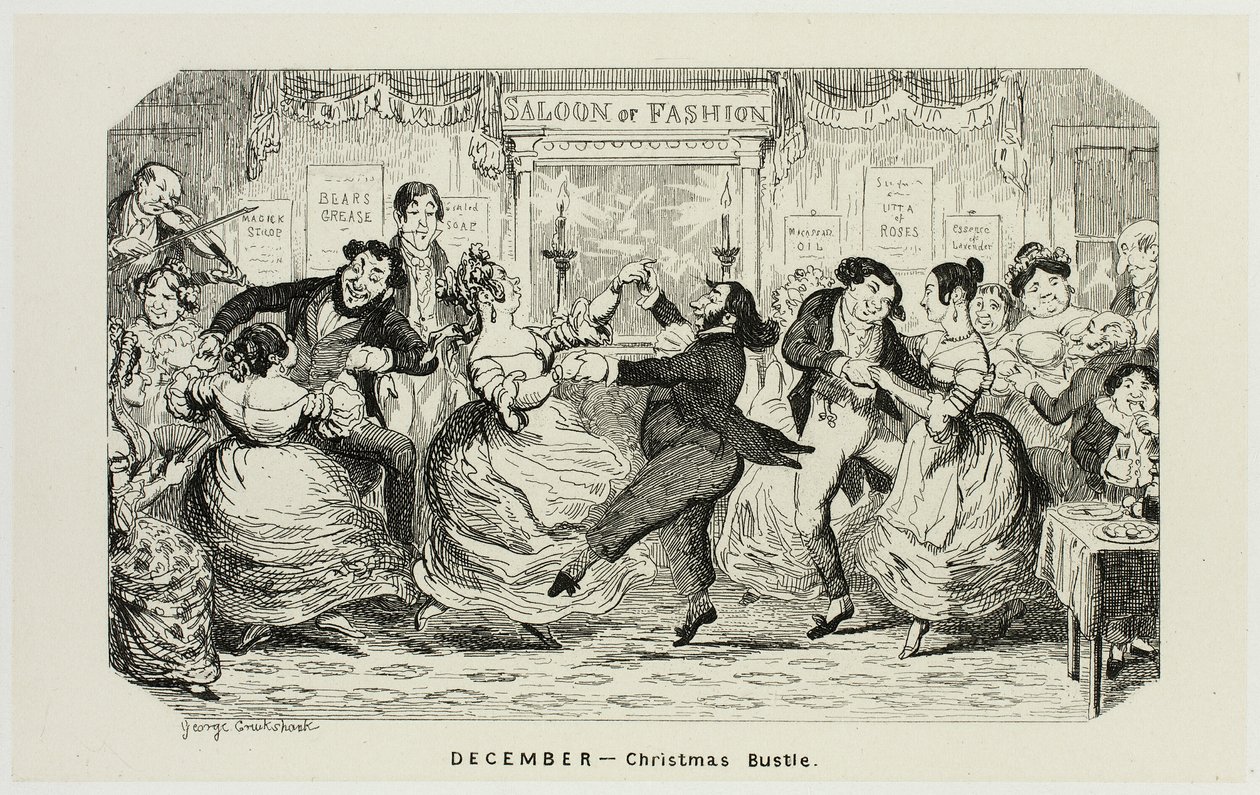 dezembro - Christmas Bustle from George Cruikshank