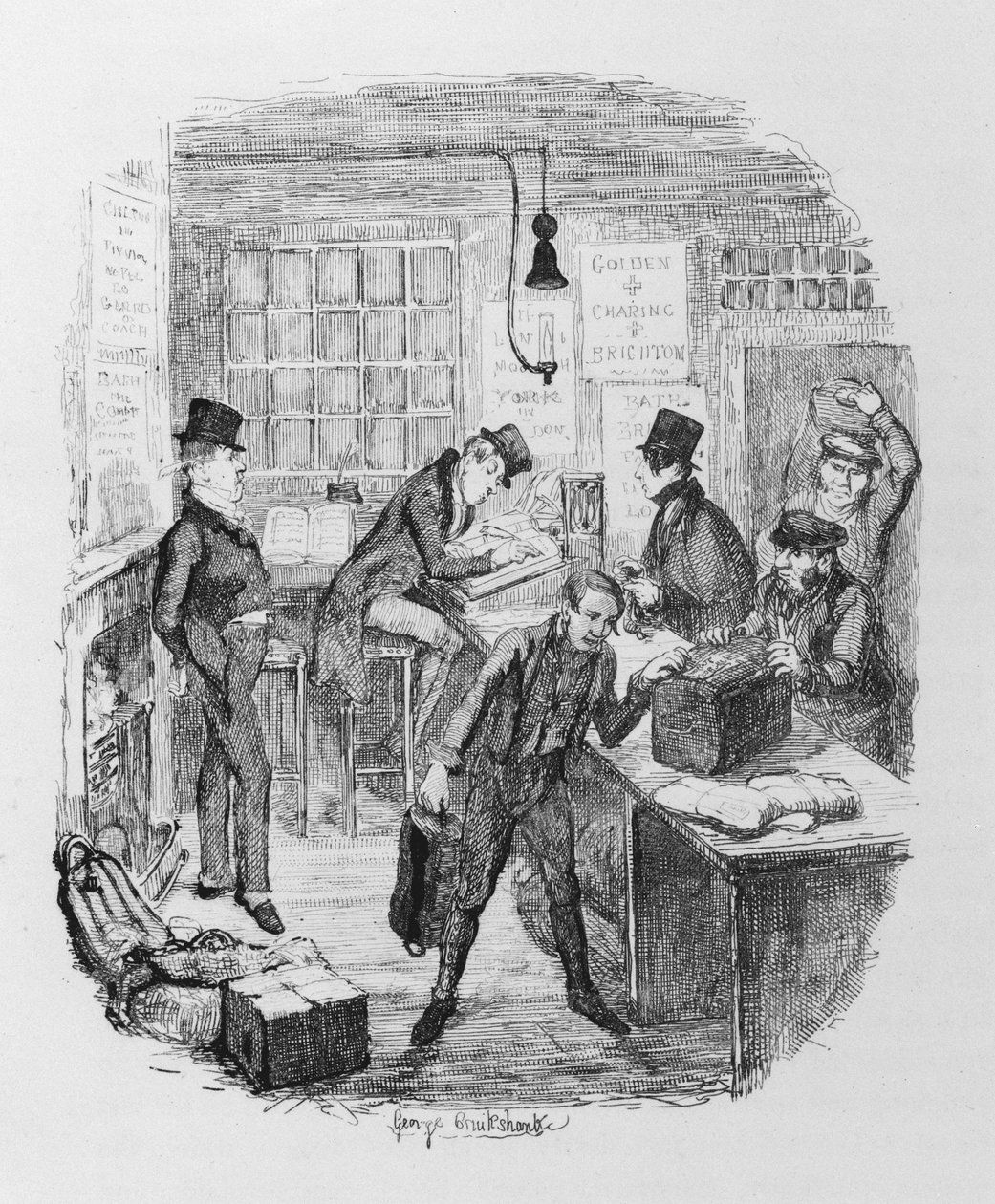 Early Coaches, c.1836 (gravura) de George Cruikshank