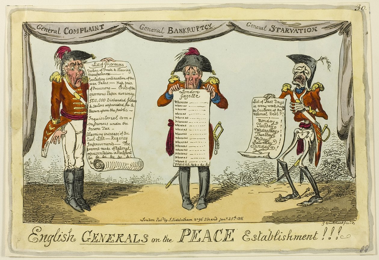 Generais ingleses sobre o Estabelecimento da Paz!!! de George Cruikshank