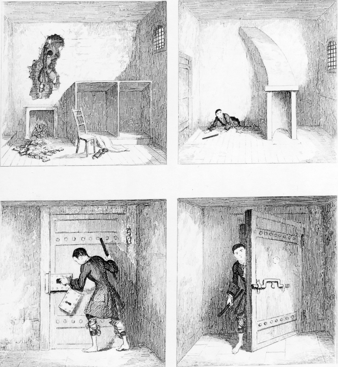 Escape No. 1, de &39;Jack Sheppard&39; por WH Ainsworth, publicado em 1839 de George Cruikshank