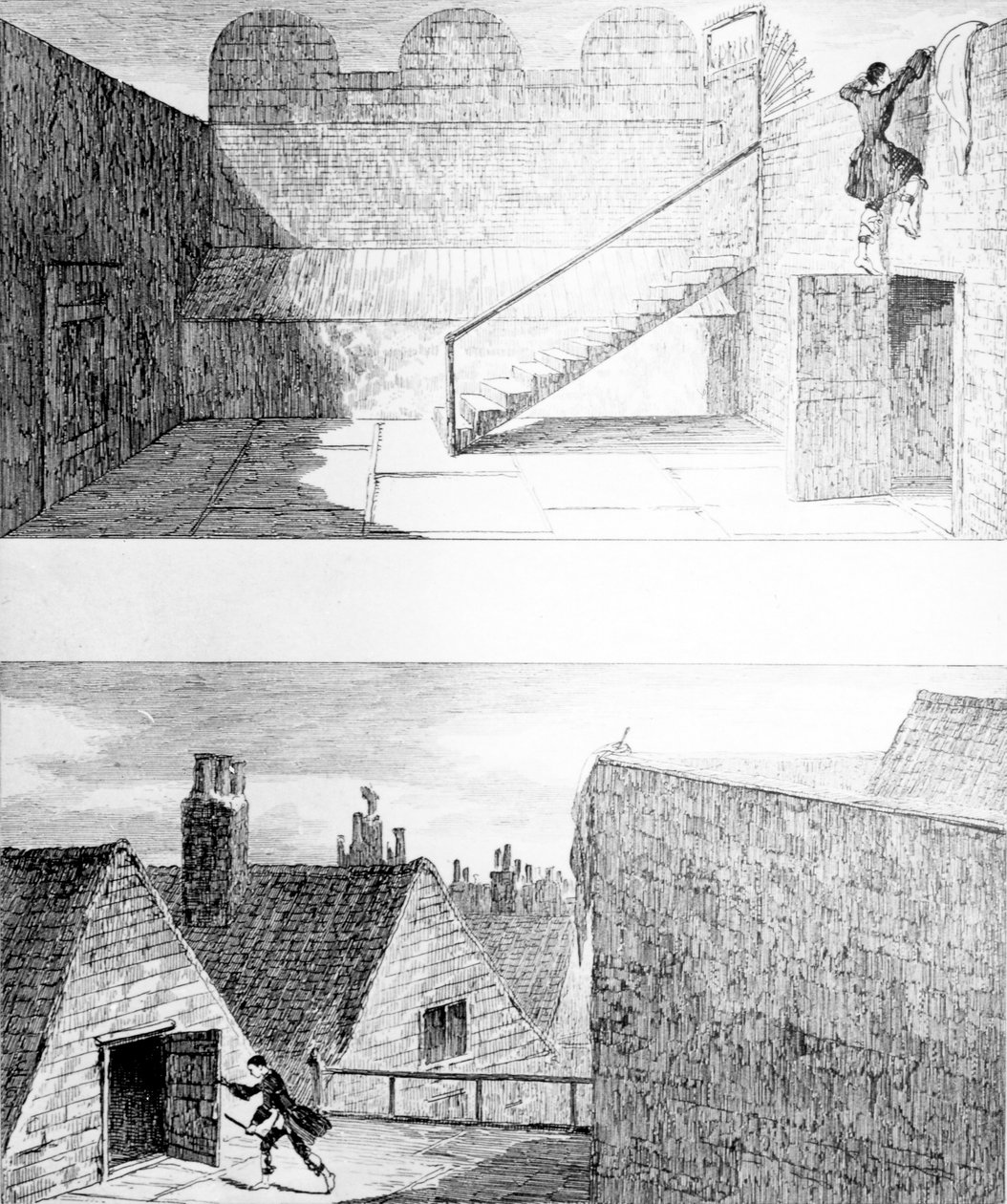 Escape No. 3, de &39;Jack Sheppard&39; por WH Ainsworth, publicado em 1839 de George Cruikshank
