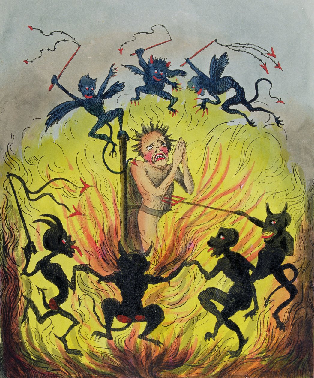 Cada Cão tem o seu Dia, ou Os Demónios Negros Divertem-se com um Condutor Negro Branco de George Cruikshank