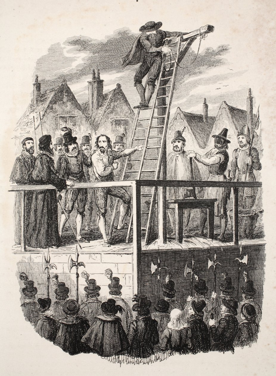 Execução de Guy Fawkes, pub. 1841. de George Cruikshank