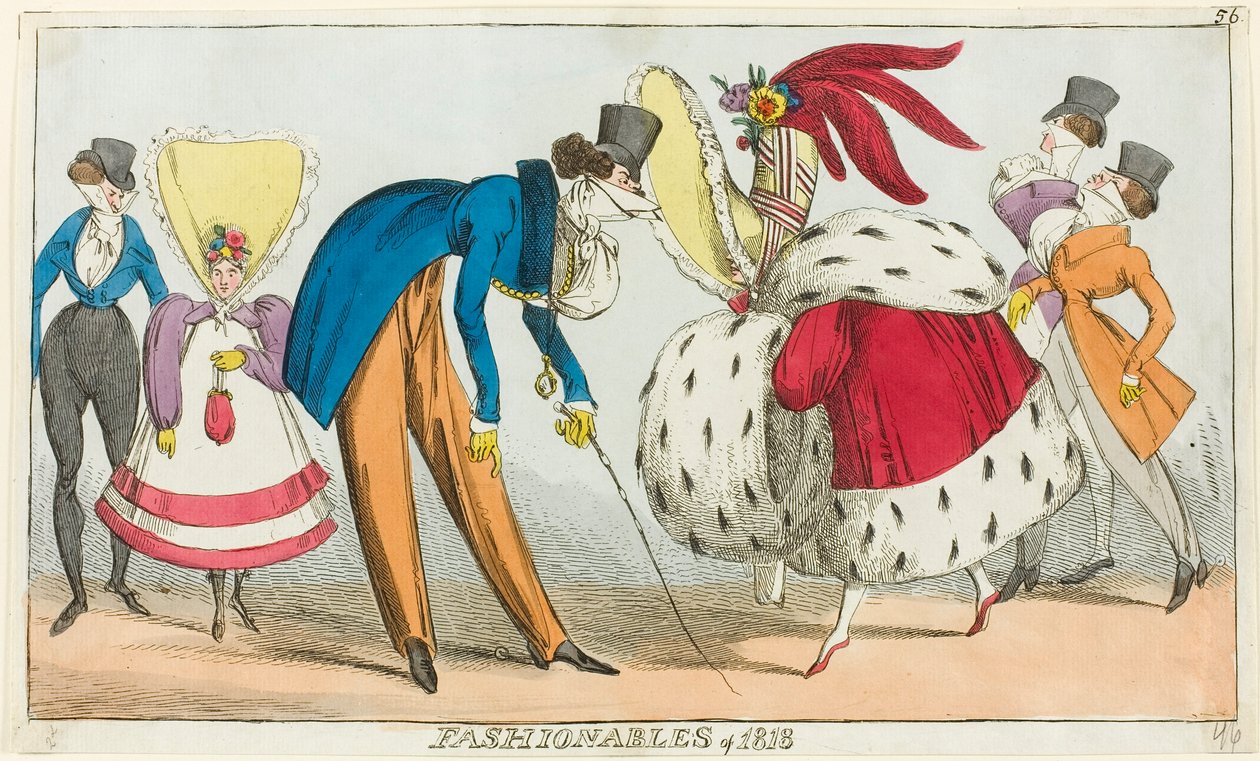 As tendências da moda de 1818 de George Cruikshank