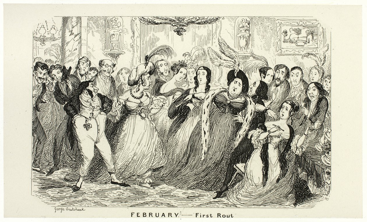 fevereiro - Primeira fuga das gravuras em aço de George Cruikshank para The Comic Almanacks: 1835-1853 de George Cruikshank