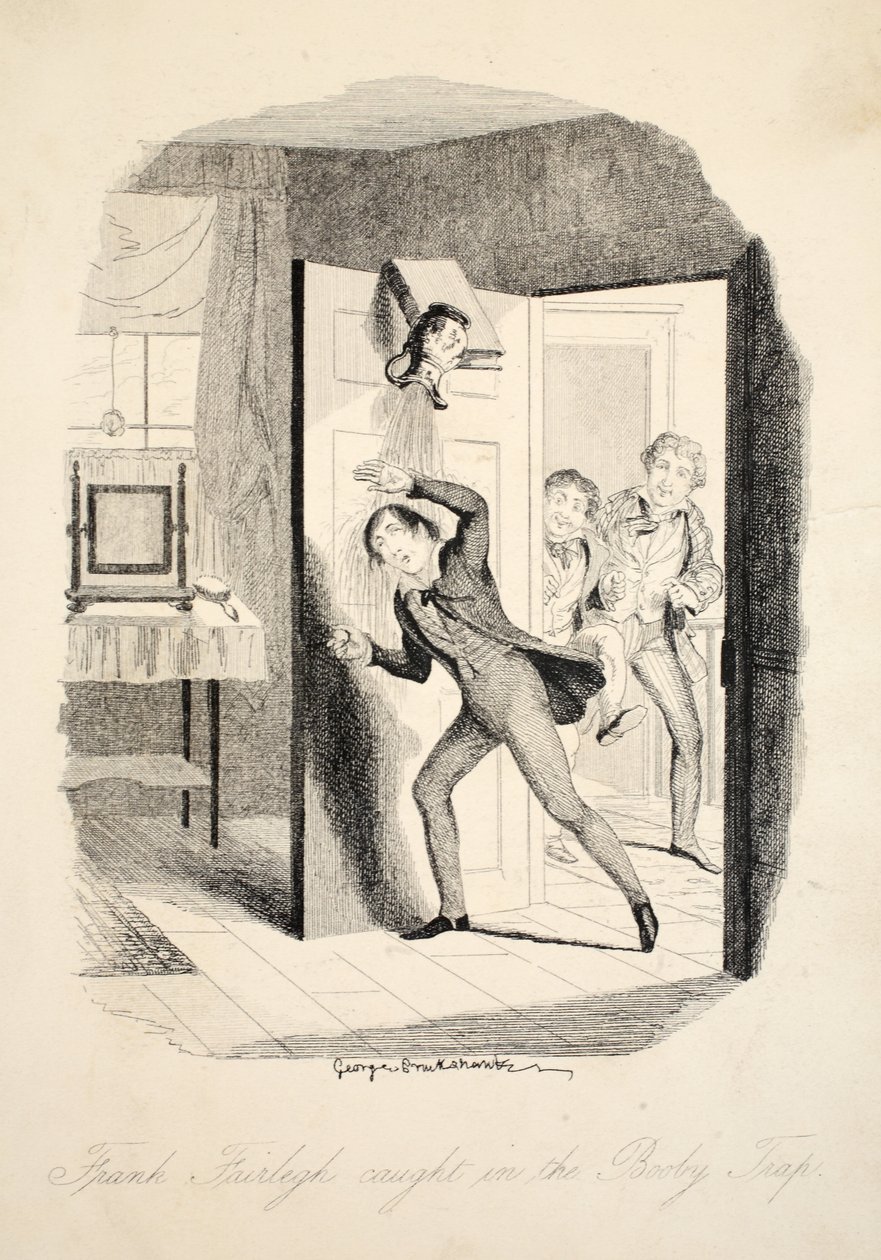 Frank Fairlegh Travado na armadilha do Booby, de Frank Fairlegh ou cenas da vida de um aluno privado, bar. c.1870 de George Cruikshank