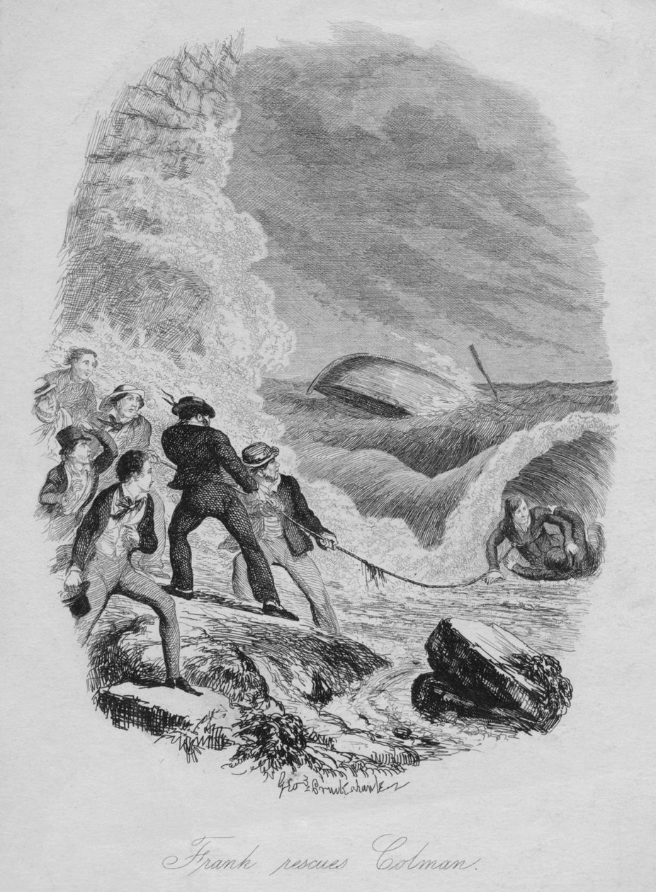Frank resgata Colman, c1850. de George Cruikshank