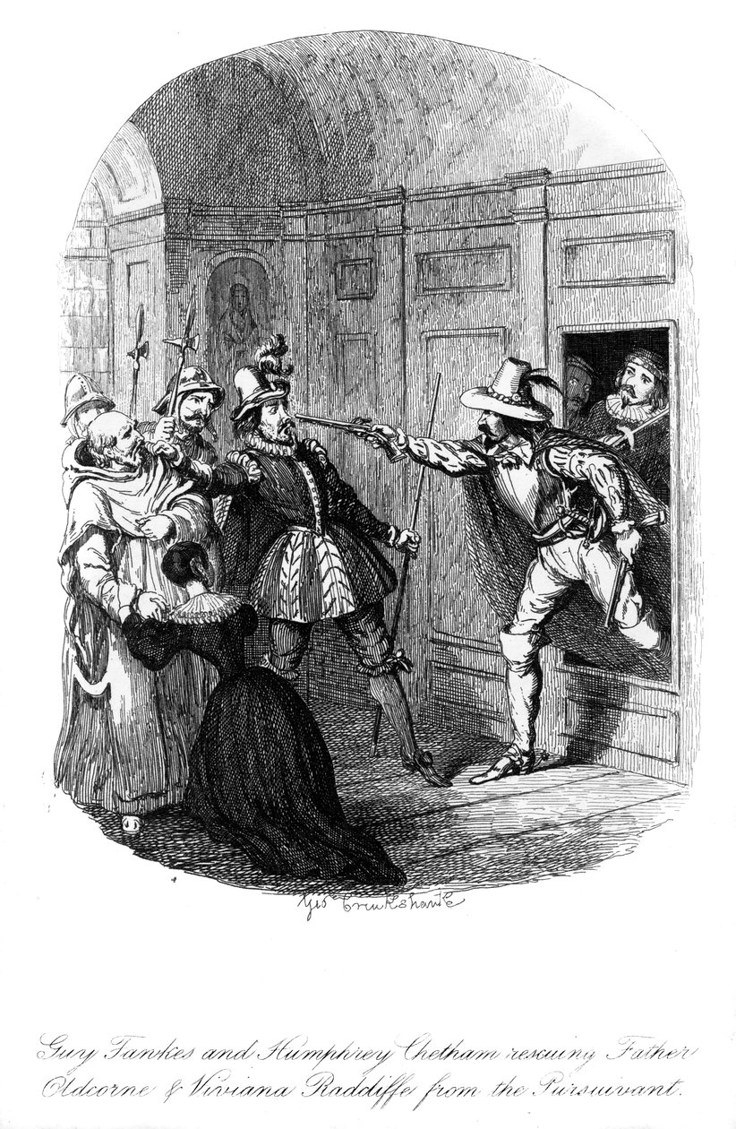 Guy Fawkes e Humphrey Chetham, 1605, 1841. de George Cruikshank