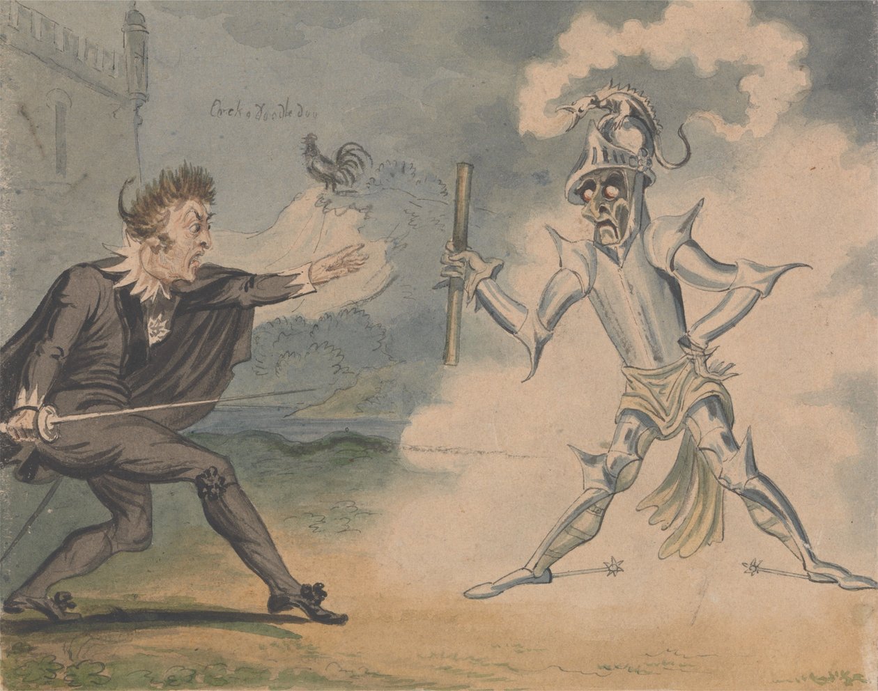 Hamlet e o Fantasma, c. 1825 de George Cruikshank