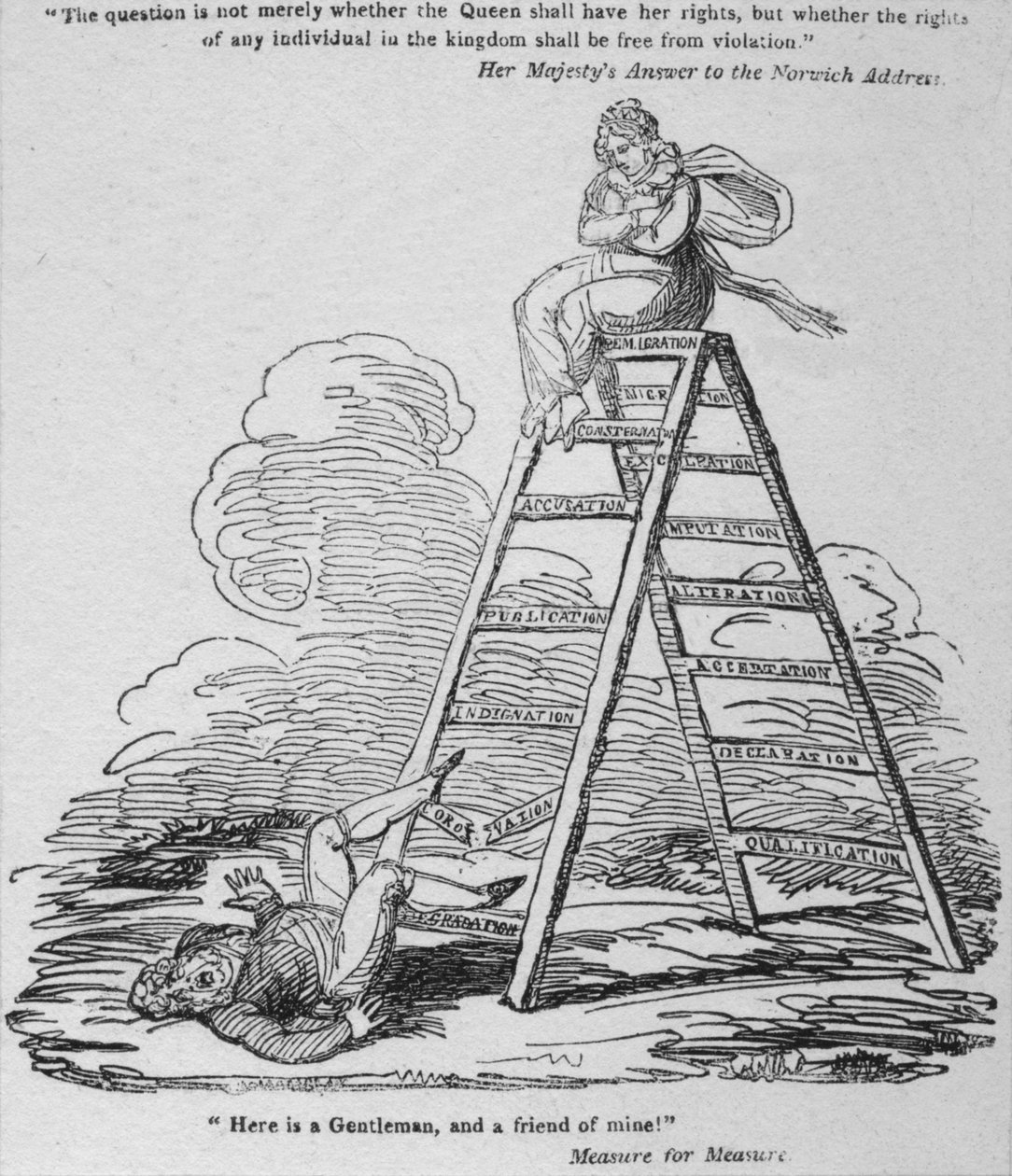 Aqui está um cavalheiro e um amigo meu !, c1820. de George Cruikshank
