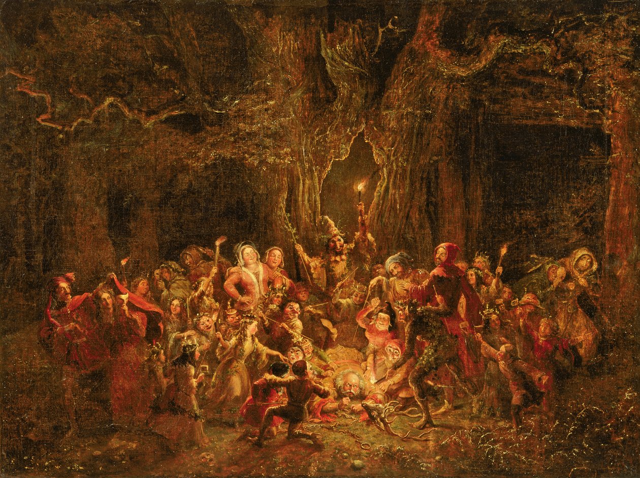 Carvalho de Herne de &39;The Merry Wives of Windsor&39;, de William Shakespeare (1564-1616), c.1857 (óleo sobre tela) de George Cruikshank
