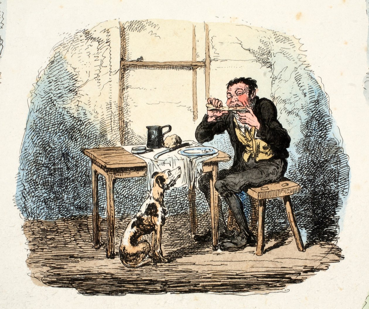 Esperança (gravura colorida à mão) de George Cruikshank