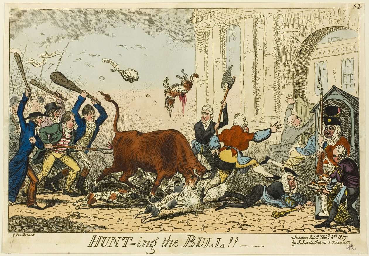 Caçando o touro!!! de George Cruikshank