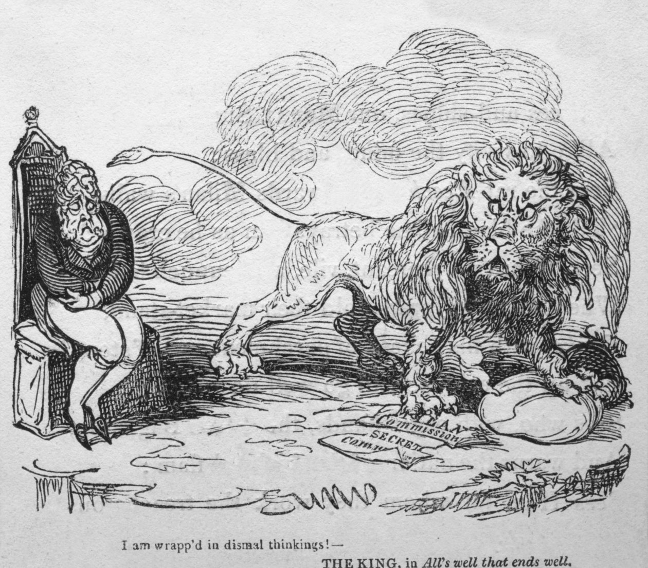 Estou envolvido em pensamentos sombrios !, c1820. de George Cruikshank