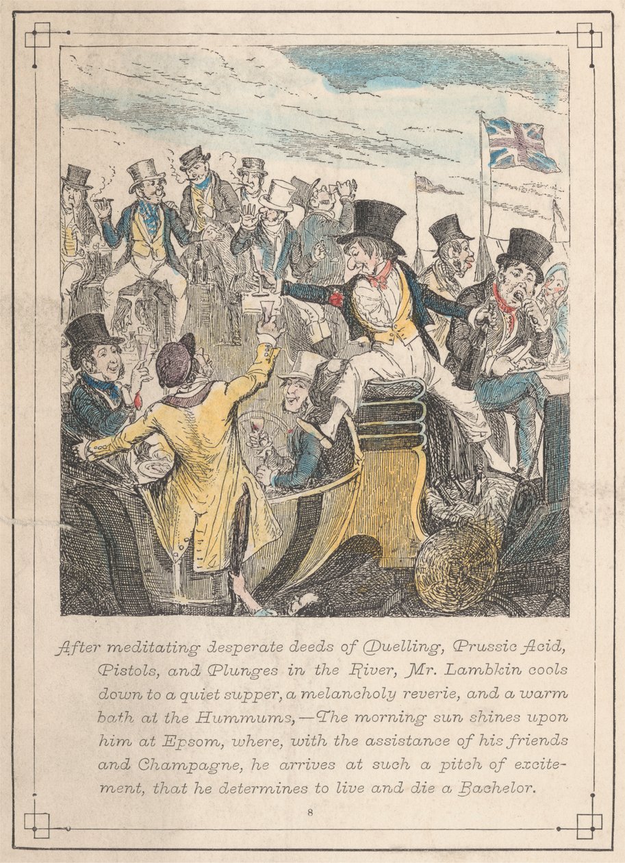 Ilustrações do Sr. Lambkin, placa 8 de George Cruikshank