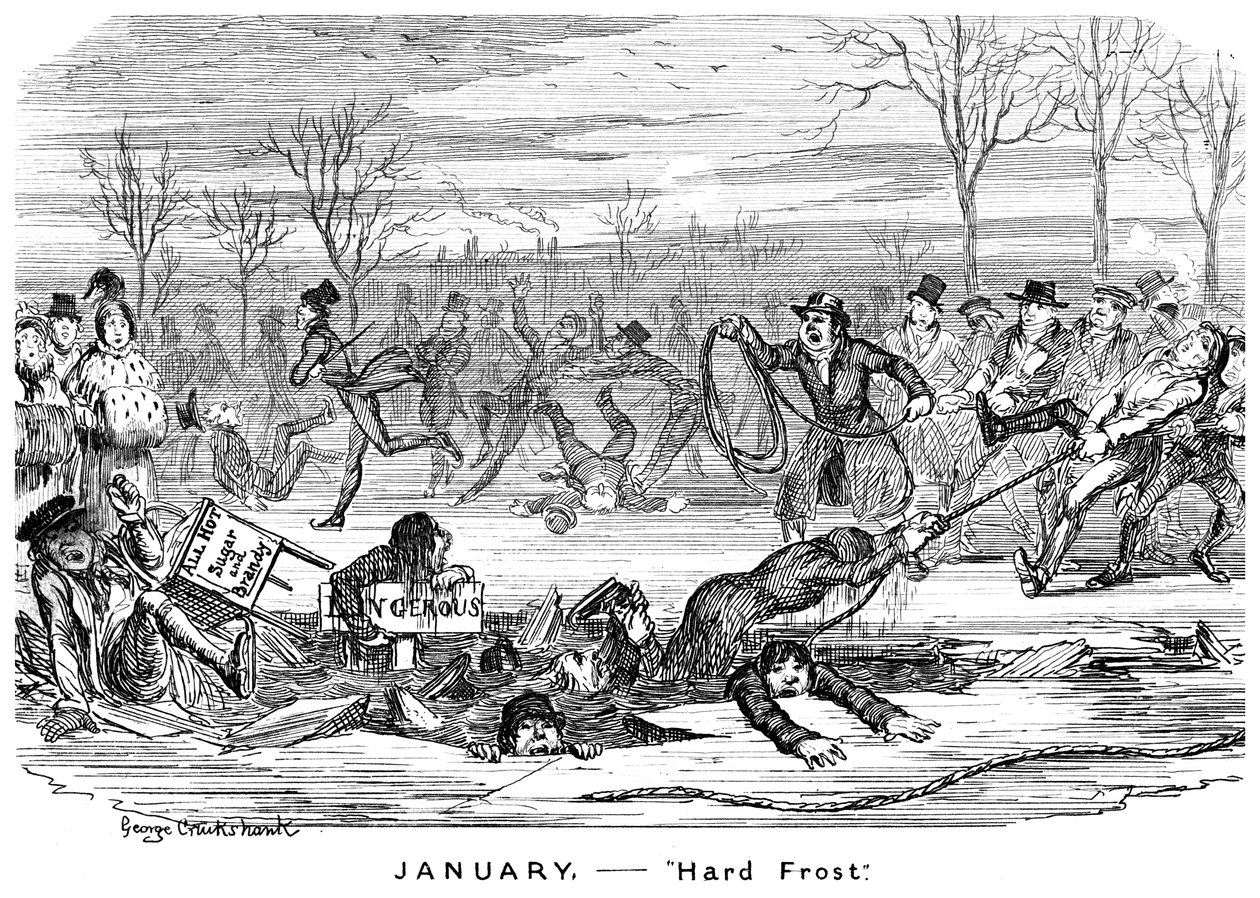 Janeiro - Hard Frost, século XIX. de George Cruikshank