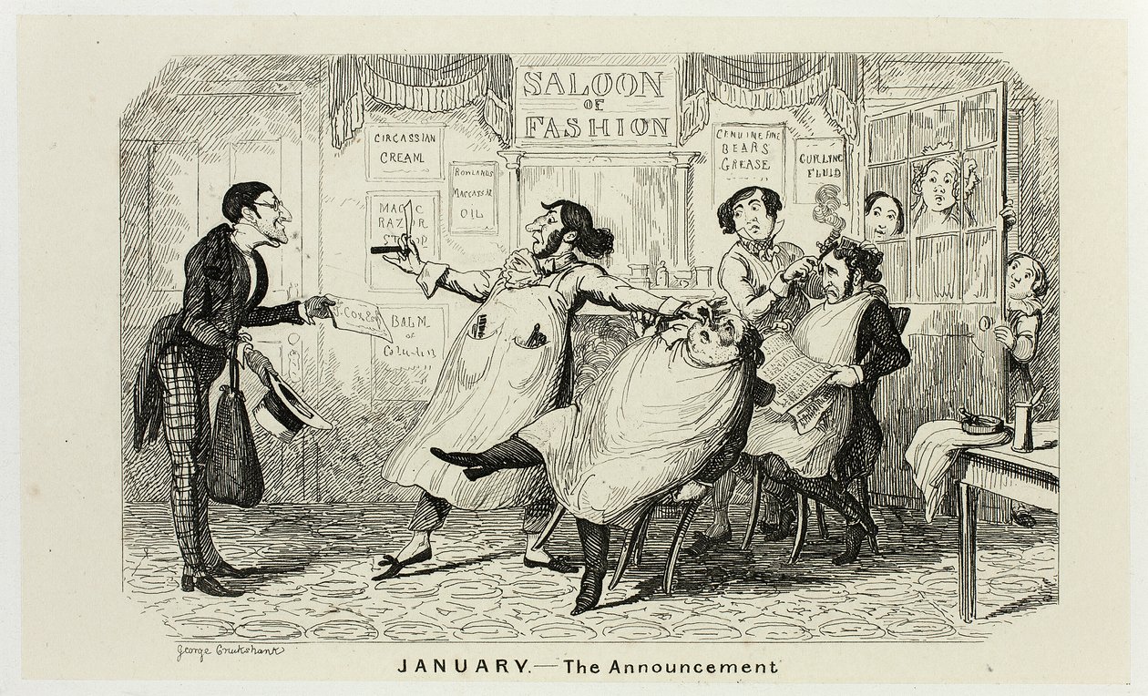 janeiro - O Anúncio das Gravuras em Aço de George Cruikshank para os Almanacks Cómicos: 1835-1853 de George Cruikshank