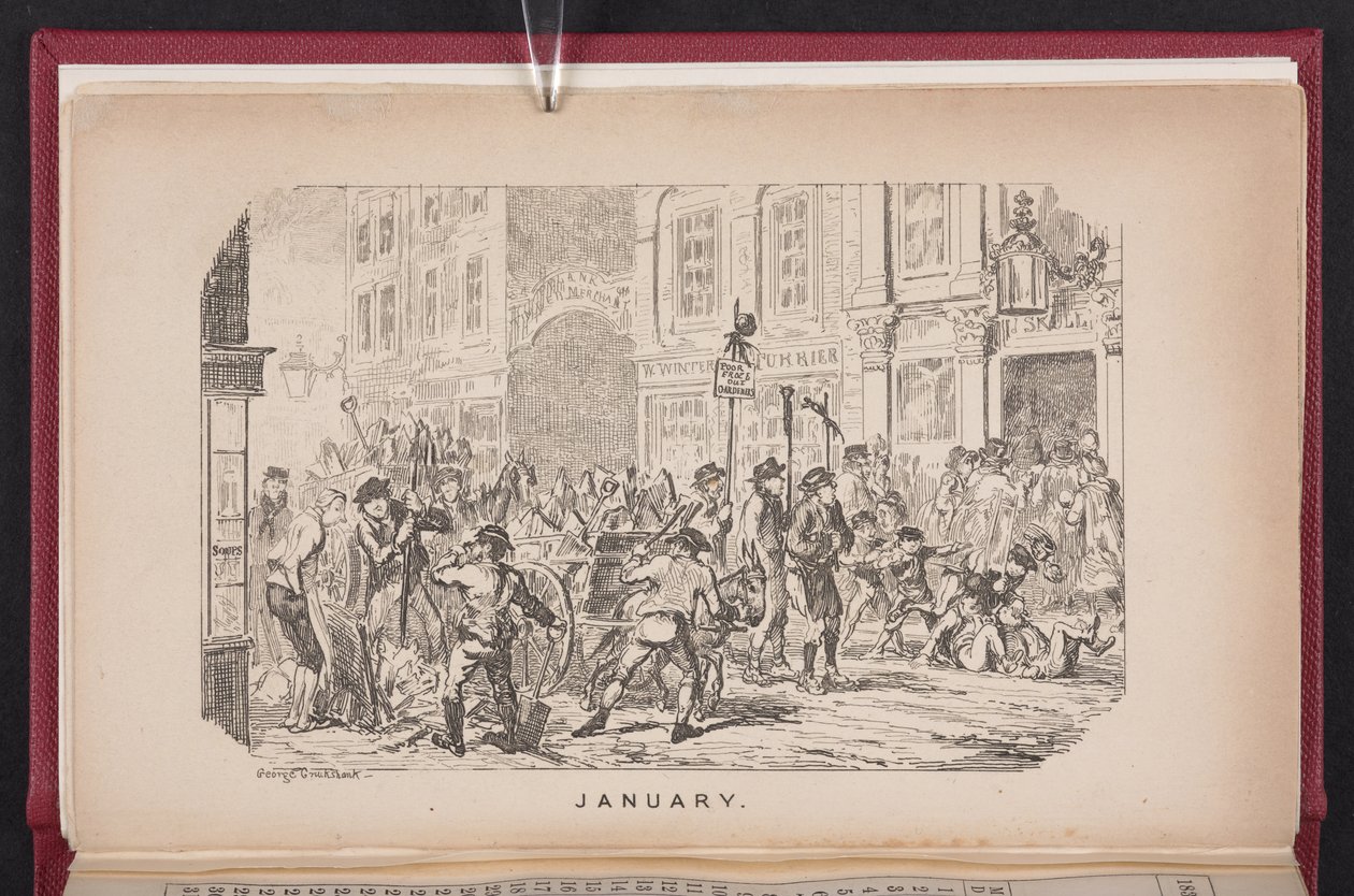 janeiro do The Comic Almanack de George Cruikshank