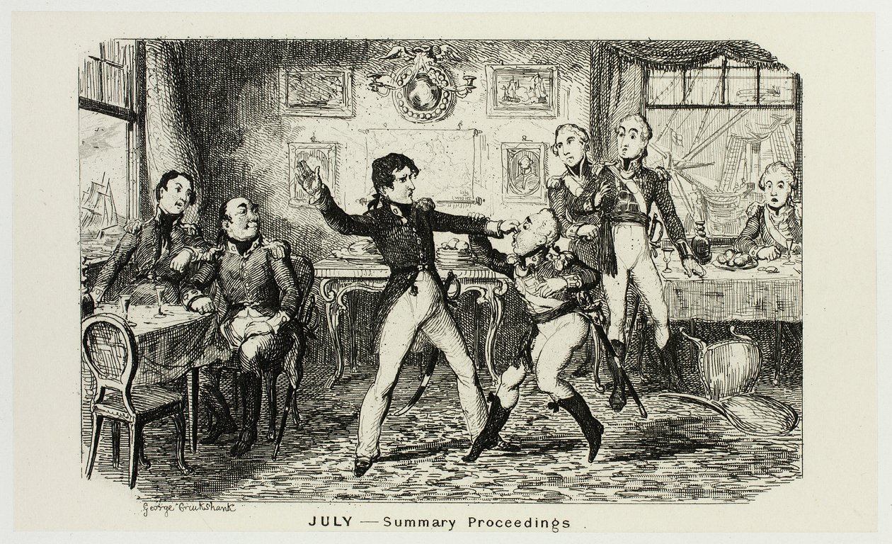 julho - Resumo das Actas das Gravuras em Aço de George Cruikshank para o The Comic Almanacks: 1835-1853 de George Cruikshank
