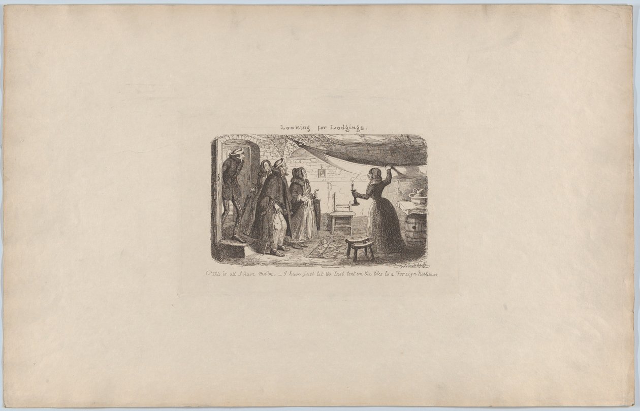 Procurando Hospedagem, 1851., 1851. de George Cruikshank