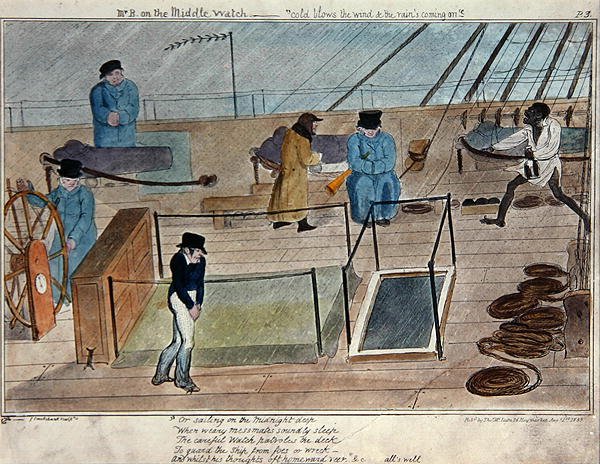 Mestre B na Vigília do Meio - "O frio sopra o vento e a chuva está vindo", publicado por Thomas McLean de George Cruikshank