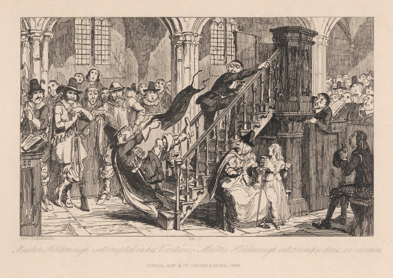 O senhor Holdenough interrompido na sua vocação de George Cruikshank