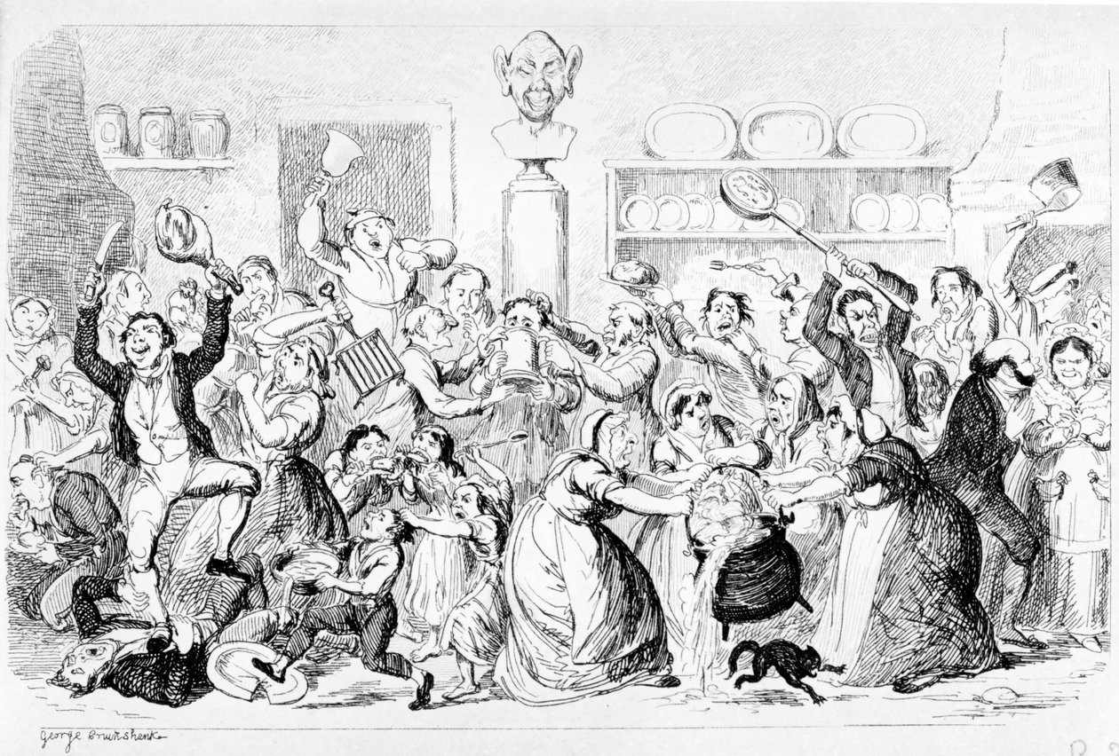 Nova harmonia - tudo Owin &39;- não pagando, 1845 de George Cruikshank