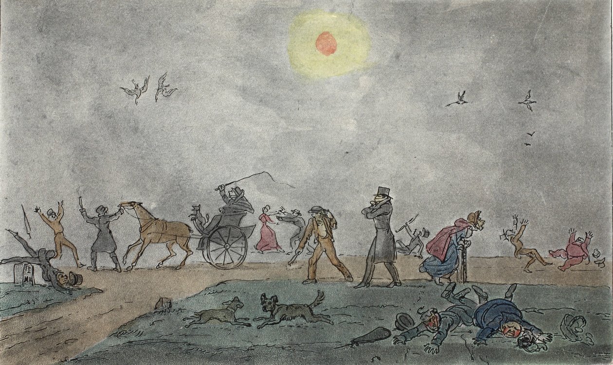 Novembro - Estilo Antigo - Passe pelo nevoeiro e pelo ar imundo, pub. 1835. de George Cruikshank