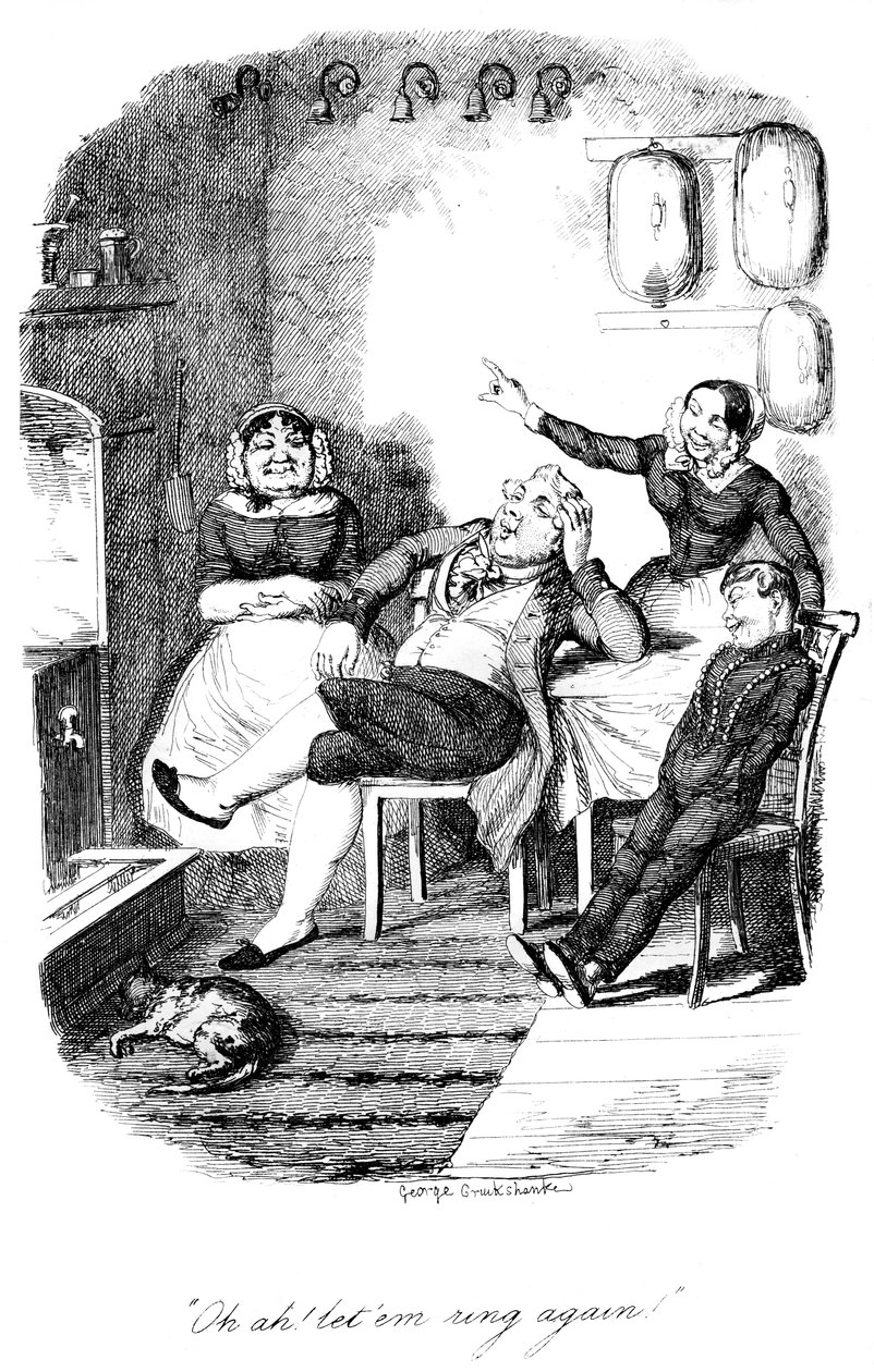 Ah ah! anel de vôo novamente!, c1840s. de George Cruikshank
