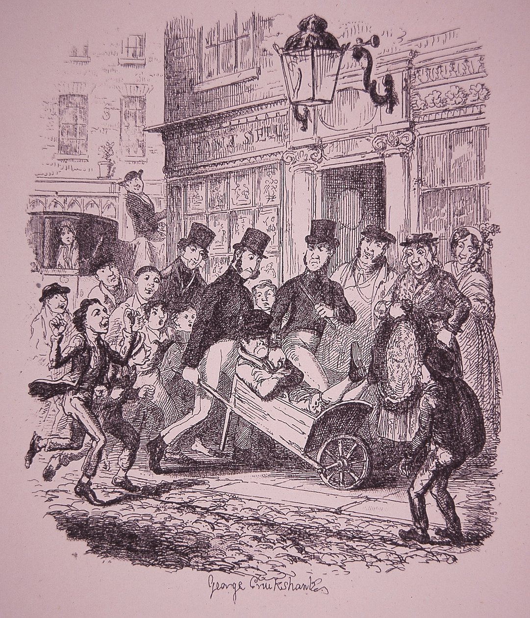 Carteirista capturado pela polícia, início do século XIX (gravura) de George Cruikshank