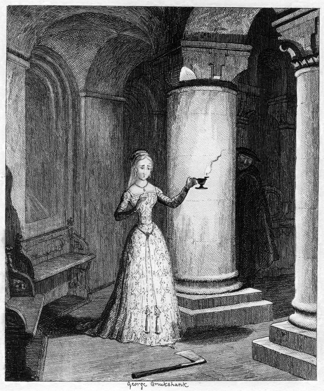 Rainha Janes primeira noite na Torre, 1553 1840 de George Cruikshank
