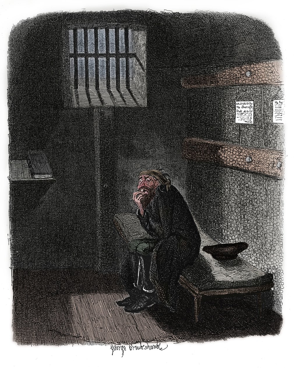 Cena de Oliver Twist, de Charles Dickens, 1837 de George Cruikshank