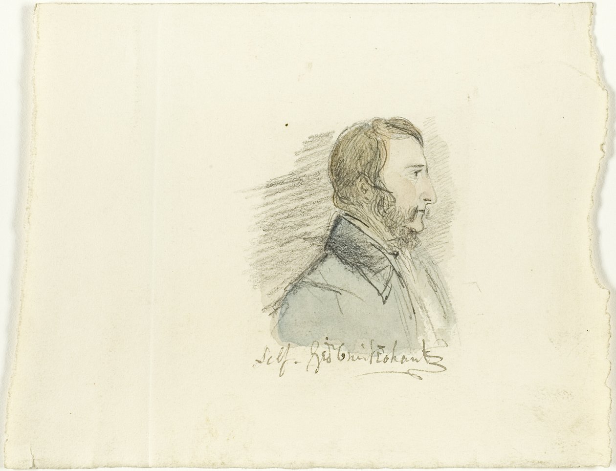 Autorretrato de perfil de George Cruikshank