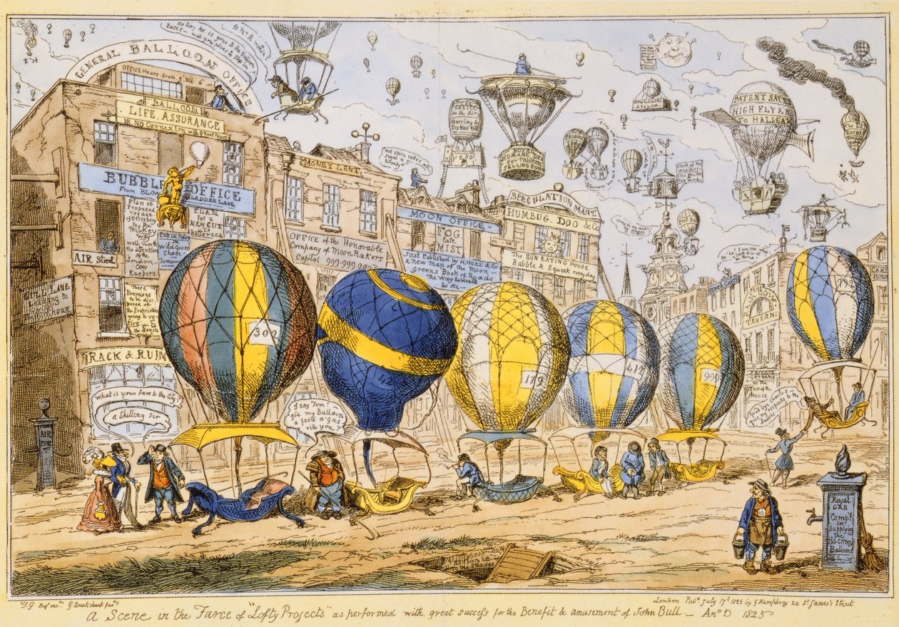 Balões de táxi, pub. por G. Humphrey, 1825 de George Cruikshank