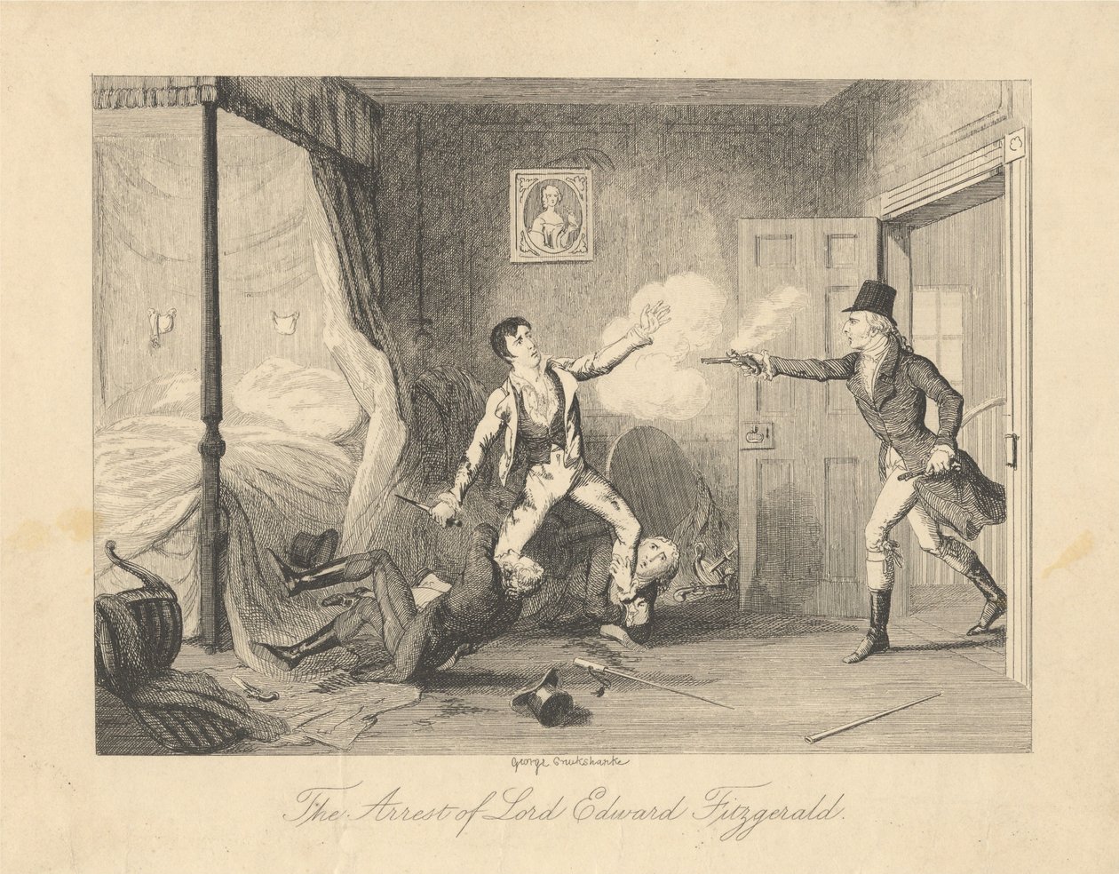 A detenção de Lord Edward Fitzgerald de George Cruikshank