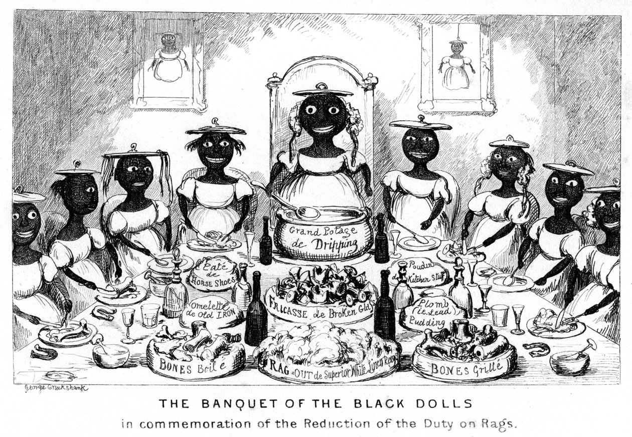 O banquete das bonecas negras, século XIX. de George Cruikshank
