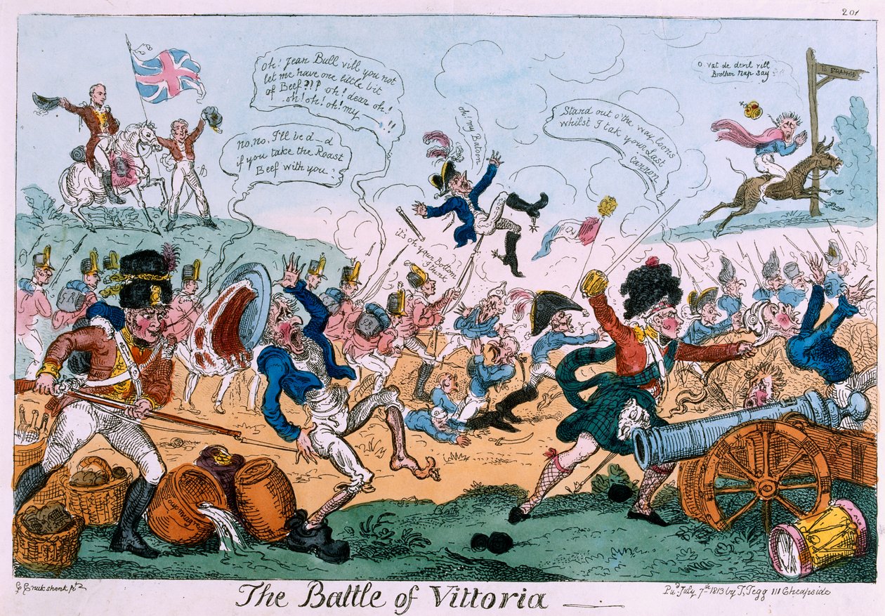 A Batalha de Vittoria de George Cruikshank