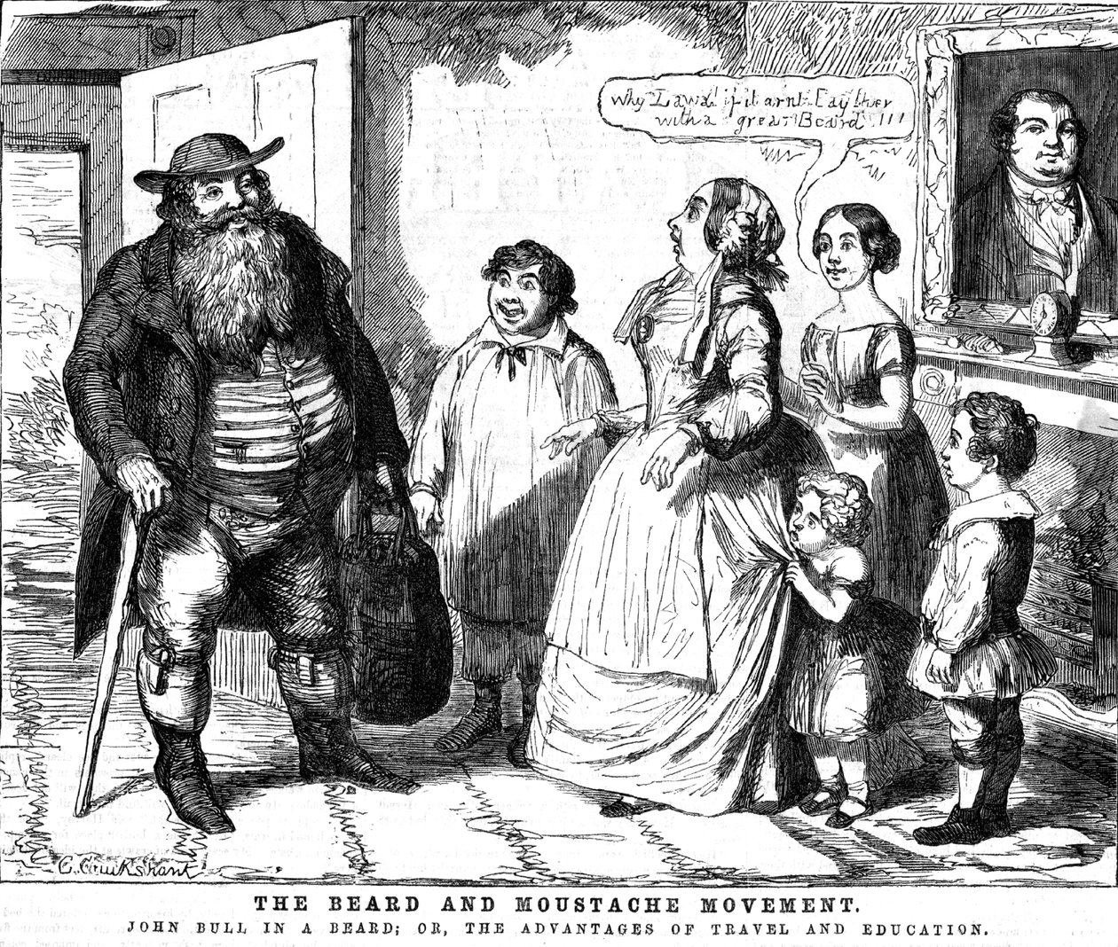 O movimento da barba e bigode, 1854 de George Cruikshank