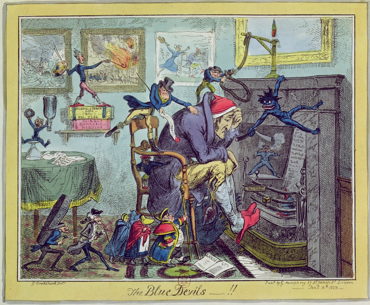 &39;The Blue Devils!&39;, Publicado por Hannah Humphrey, 10 de janeiro de 1823 de George Cruikshank