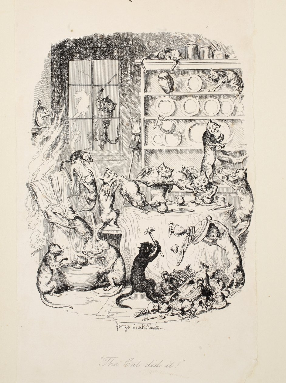 O gato fê-lo, da maior praga da vida, bar. 1847 de George Cruikshank