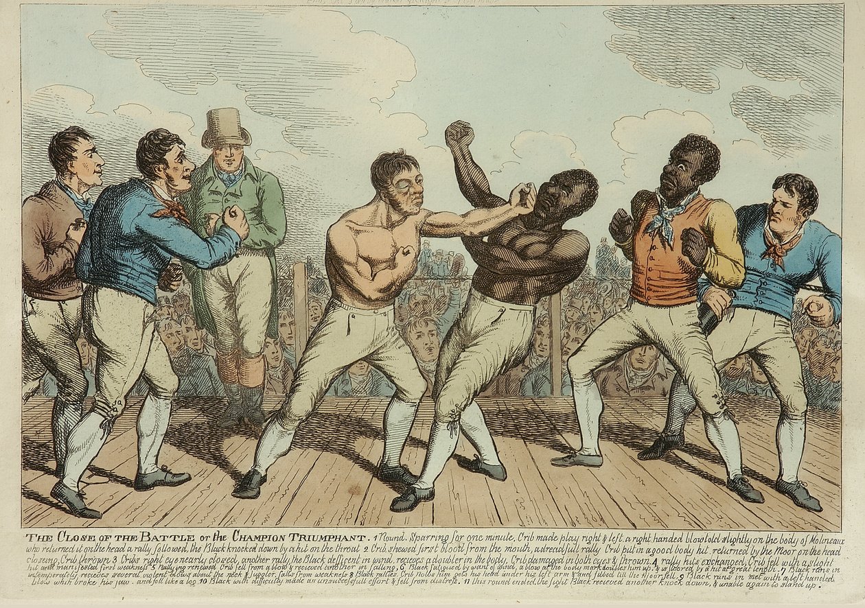 O Fechamento do Triunfo da Batalha (gravura colorida) de George Cruikshank