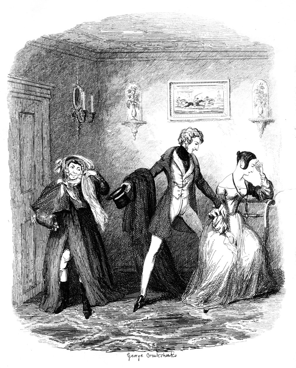 A fuga, início do século XIX de George Cruikshank