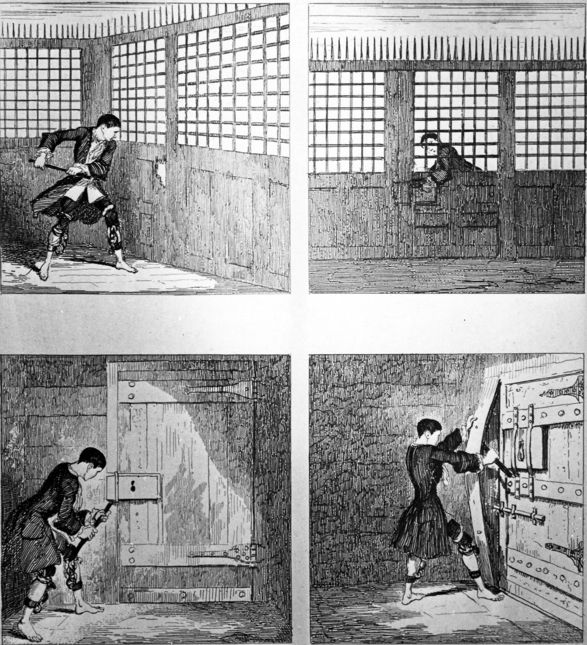 The Escape No. 2, de &39;Jack Sheppard&39; de WH Ainsworth, publicado em 1839 de George Cruikshank