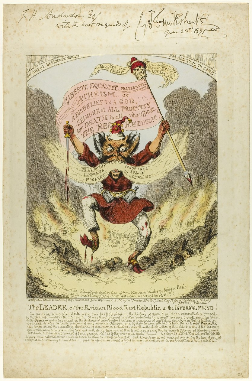 O líder da República vermelha de sangue de Paris de George Cruikshank