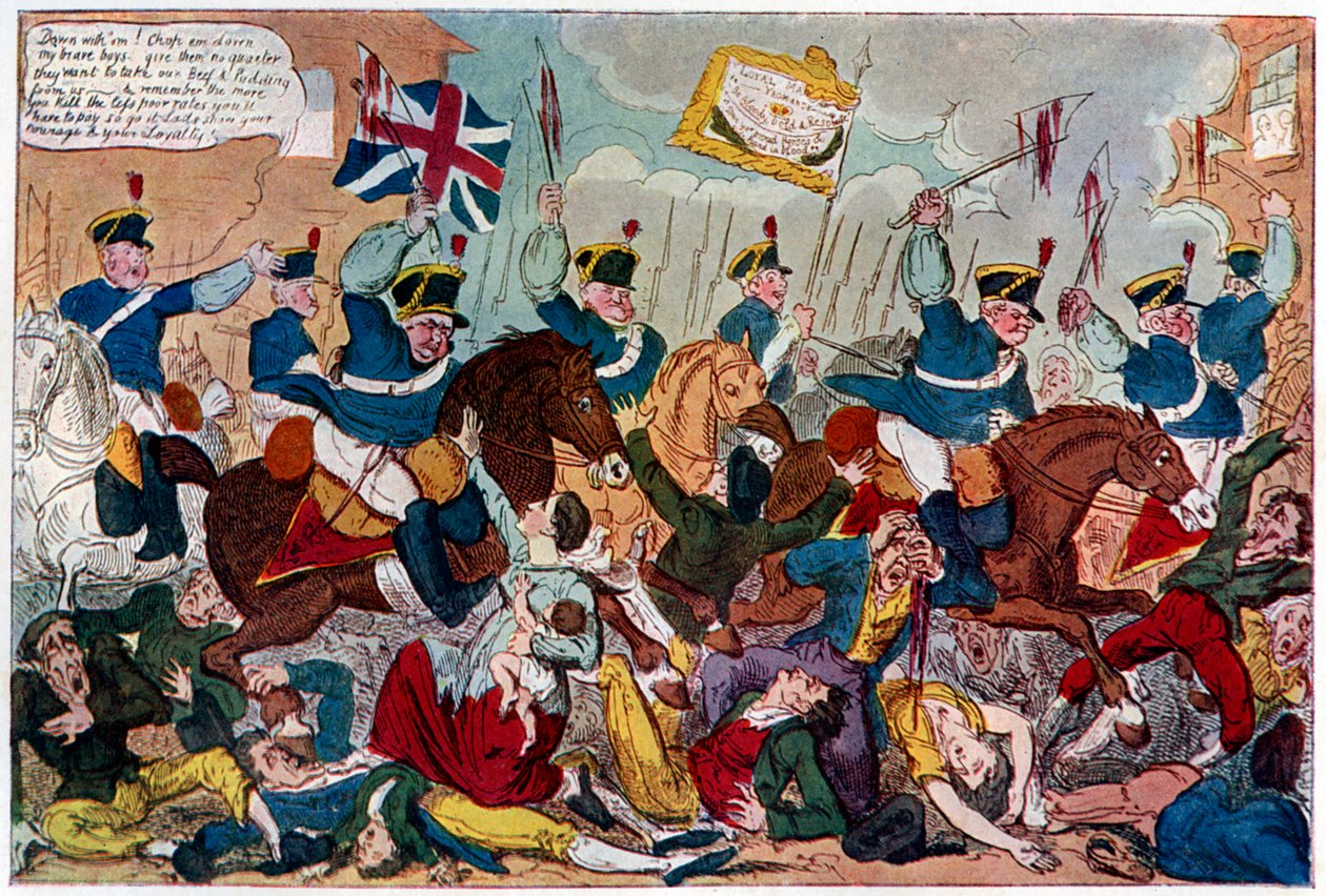 O Massacre de Peterloo, ou Britons Strike Home, 1819 1904. de George Cruikshank