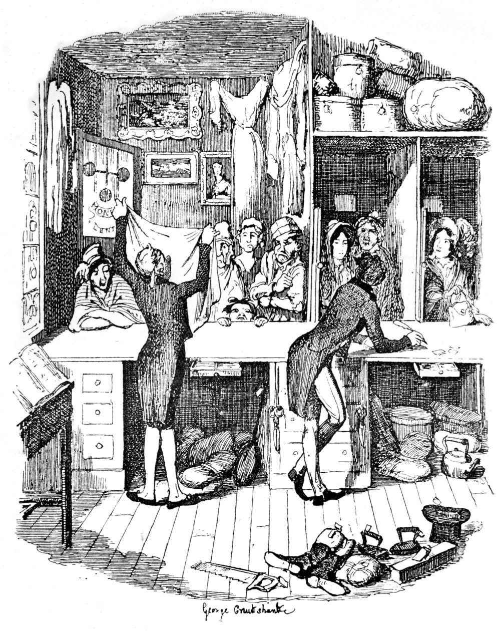 A loja de penhores, c1900 de George Cruikshank