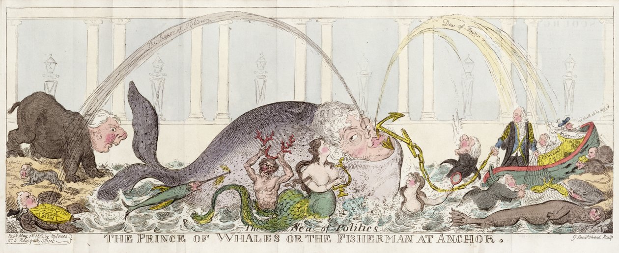 O Príncipe das Baleias ou O Pescador na Âncora de George Cruikshank