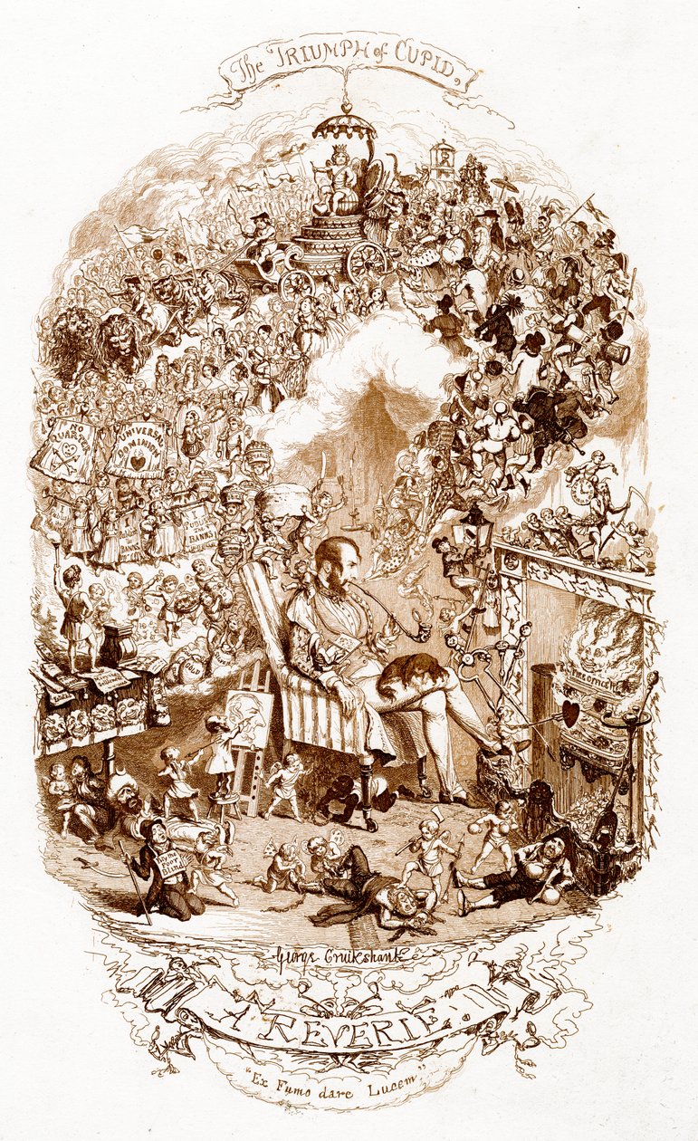 O triunfo do Cupido, século XIX. de George Cruikshank